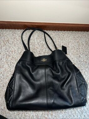 2018 Coach Black Leather Shoulder Tote Bag